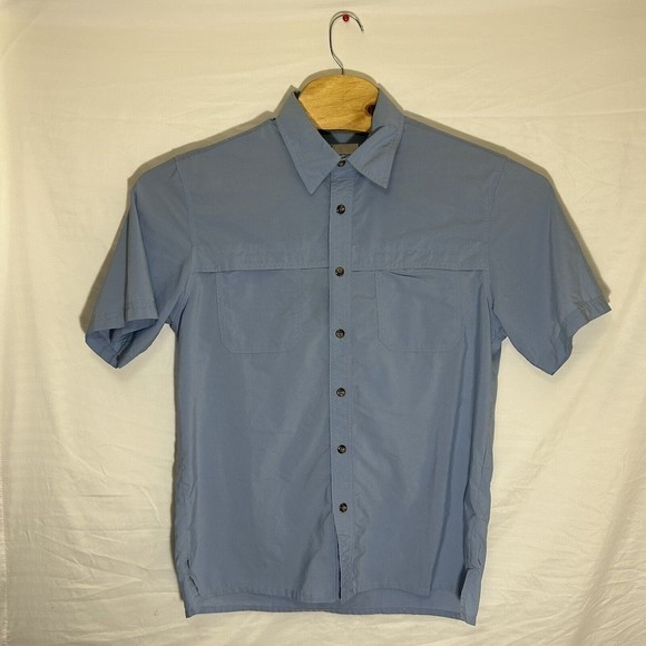 Tilley Mens Button Down‎ Medium Short Sleeve Blue - Picture 2 of 6